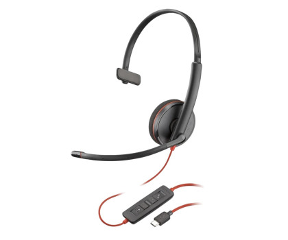 Słuchawki biurowe, callcenter Poly BlackWire 3210 USB-C Headset (USB-C/A)